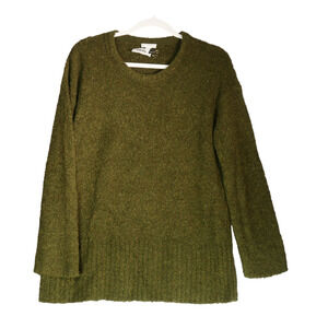 Pure J Jill Tunic Sweater Womens Medium Green Popcorn Knit Wool Blend Soft